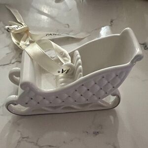 Pandora White Holiday Sleigh Ornament